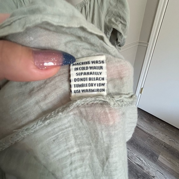 Sim & Sam Sage Green Puff Sleeve Square Neck Peasant Dress Women’s Small - Picture 7 of 8